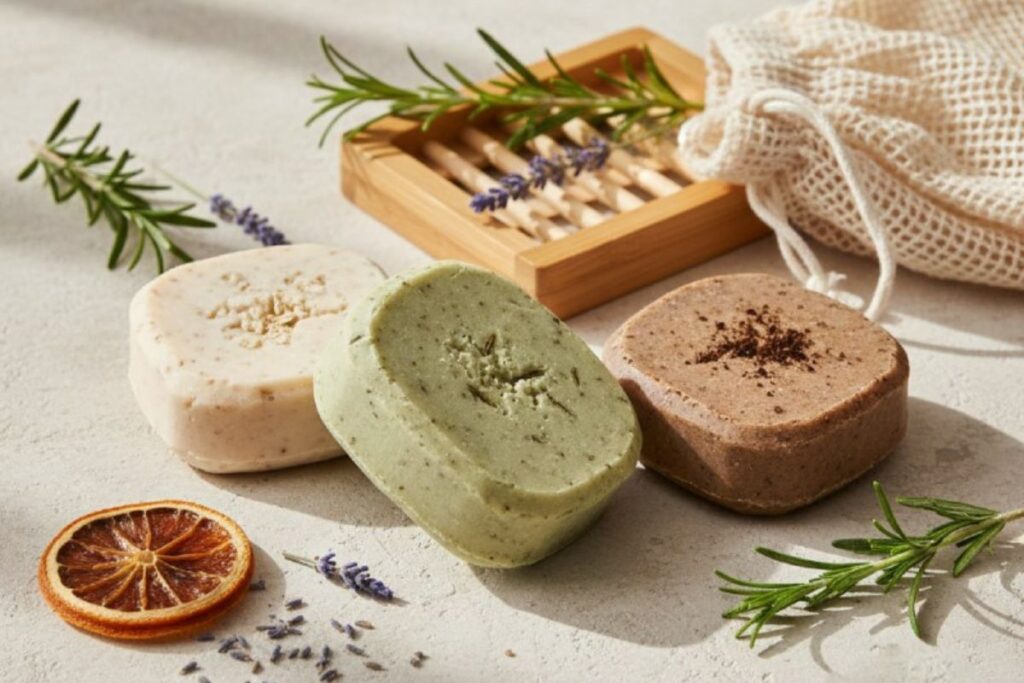 Produtos capilares sustentáveis em formato sólido com ingredientes naturais